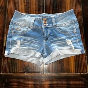 YMI Distressed Blue Jean Shorts